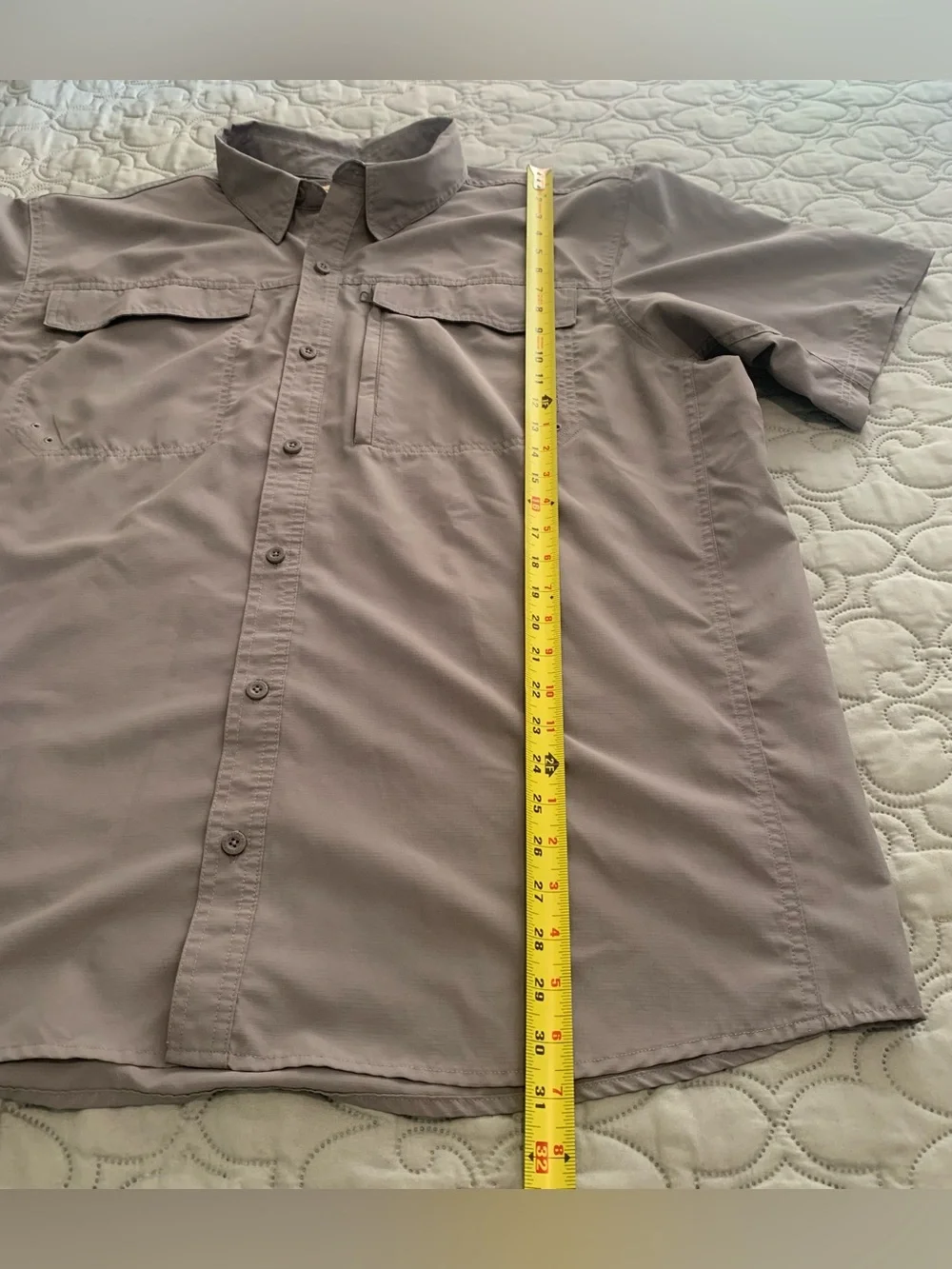 RedHead Gray Ripstop Fishing Camp Shirt Mens 2XL Vent Back Short Sleeve Utility